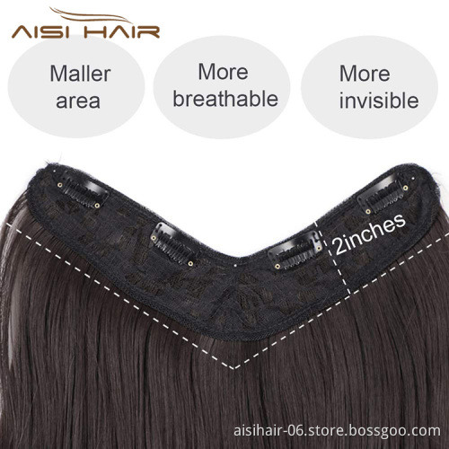 Aisi Hair Women 4 Clips Hair Extensions Natural Wavy Long High Temperature Fiber Synthetic Clip In Hairpieces